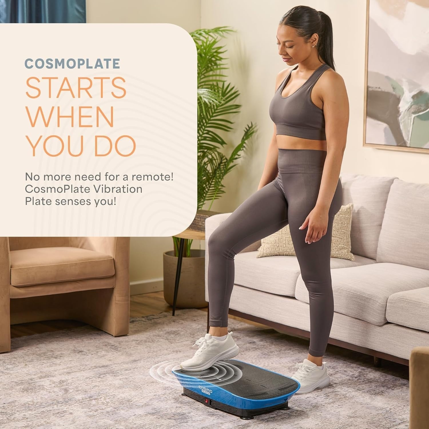Blue Auto Start Vibration Plate Exercise Machine Lymphatic Drainage