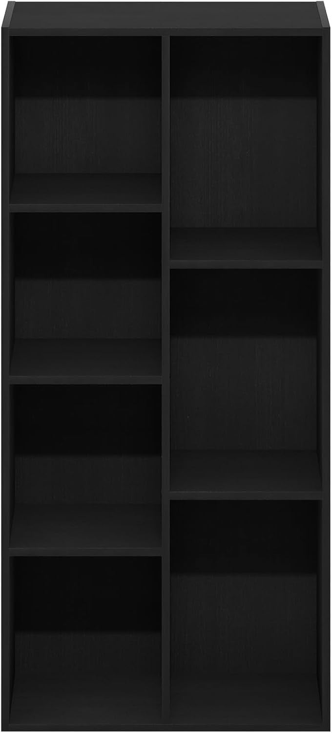 7 Cube Reversible Bookcase Storage Open Shelf Compact Design Organizer Black