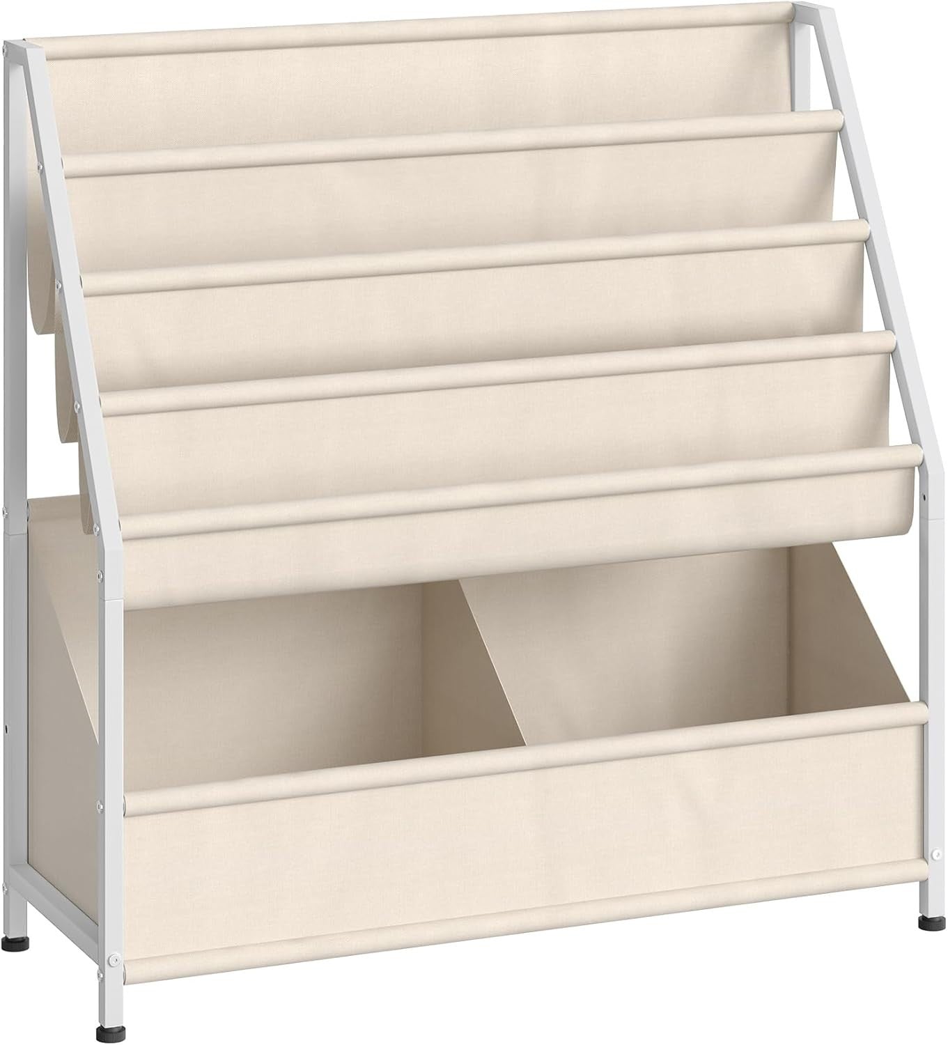 4-Tier Kids Bookshelf Toddler Bookcase Large Capacity Toy Storage Shelf