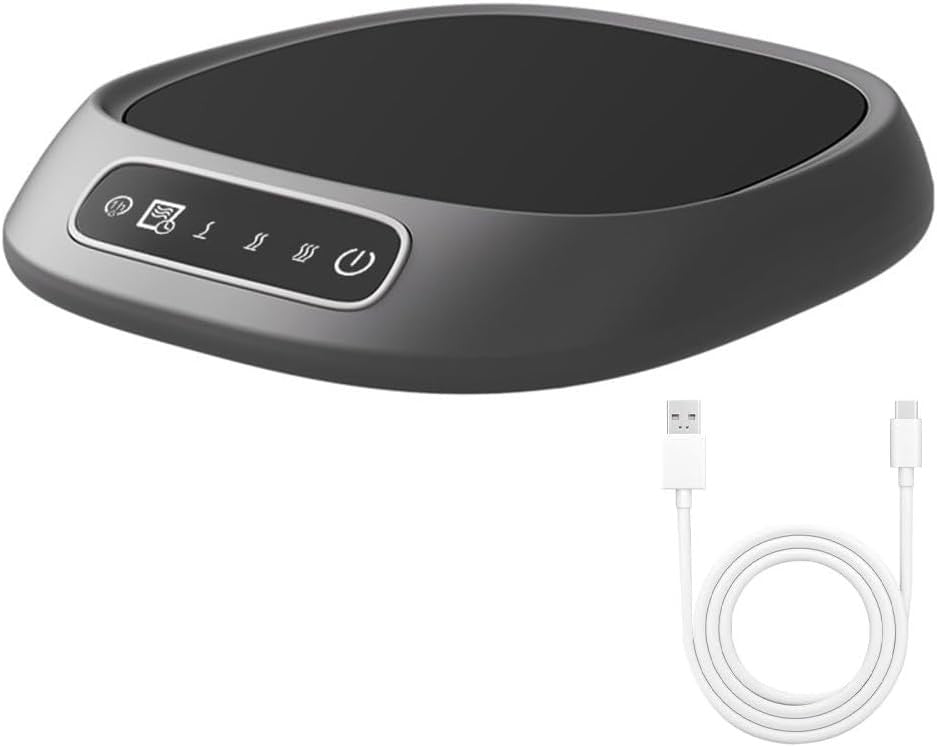 USB Coffee Mug Warmer 3 Temp Settings 8H Auto Shut Off Desk