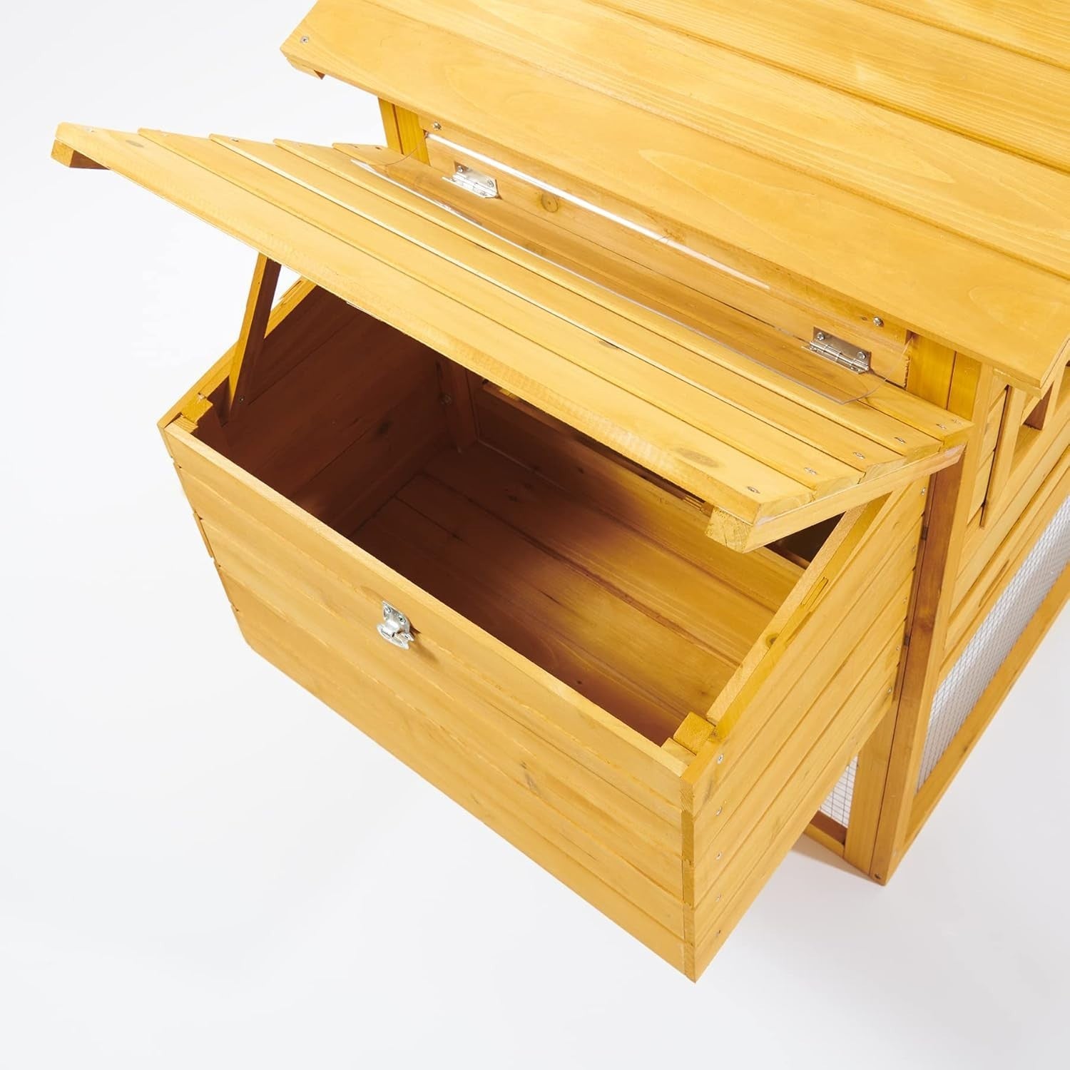 Medium Wooden Chicken Coop with Run Nest Box Slide Out Tray Secure