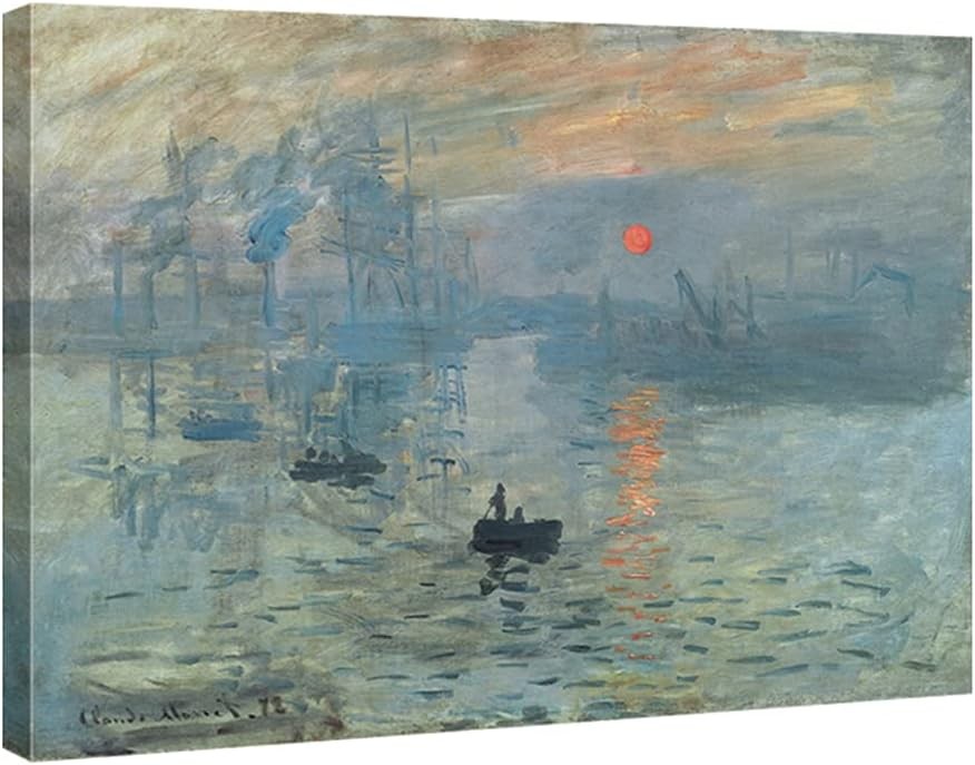 Wieco Art Extra Large Claude Monet Sunrise Canvas Wall Art – Modern Giclee Print