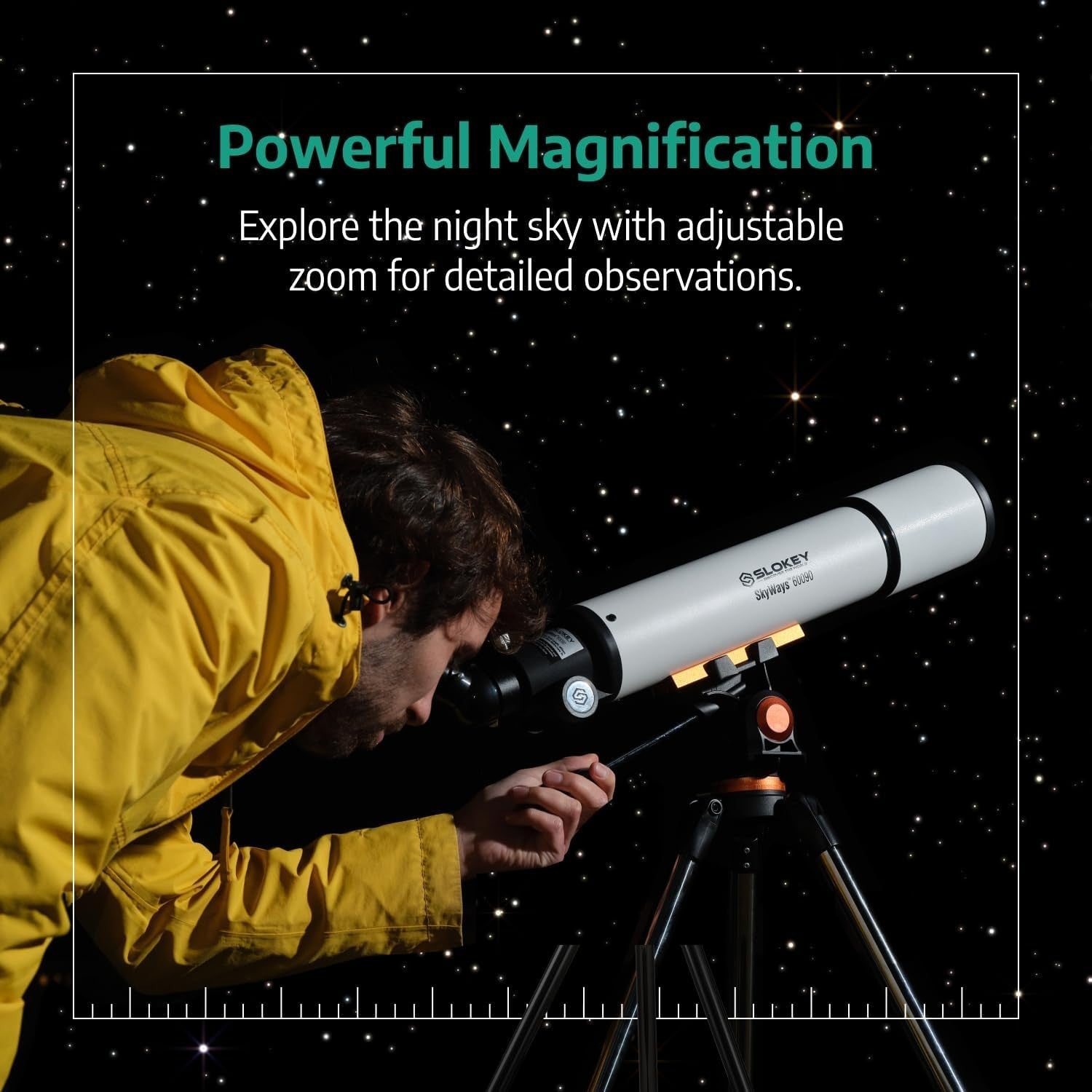 Portable White 24x-300x Telescope for Kids & Adults Stargazing Travel