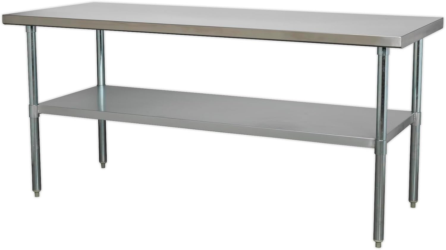 Stainless Steel Workbench 1.8m Heavy Duty Table 100kg Capacity Garage