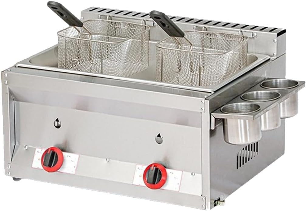 9L Commercial Gas Deep Fat Fryer Single Tank Stainless Steel Temp Control