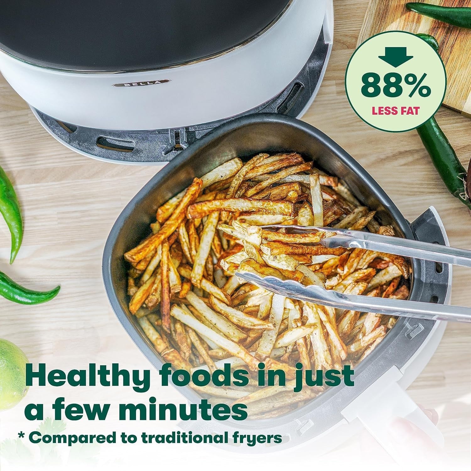 Compact Air Fryer 2.9QT | Touchscreen No-Oil Fast Cooking Dishwasher Safe White