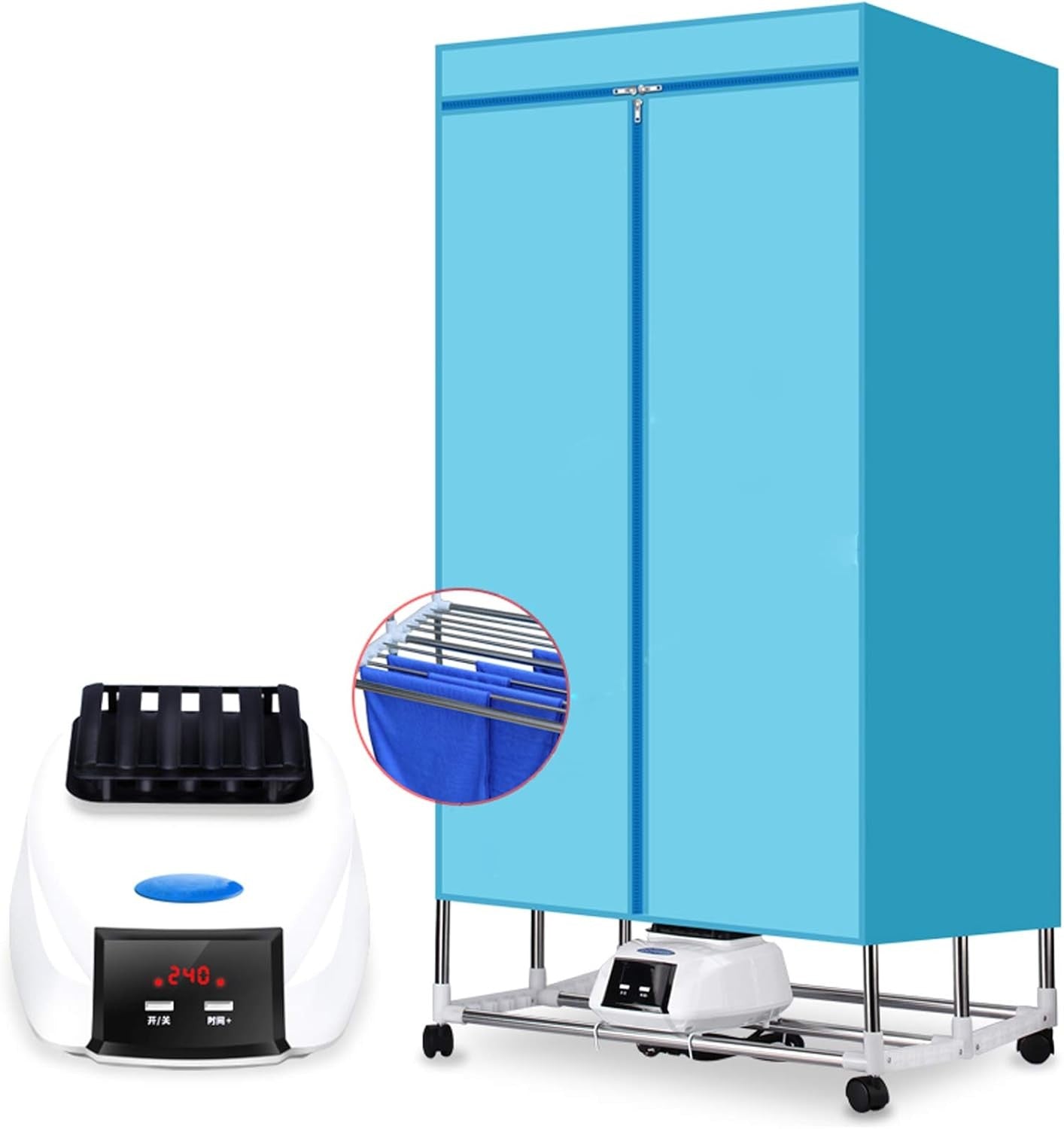 Electric Clothes Dryer 1300W Extra Tall 15kg Indoor Warm Air Drying Wardrobe