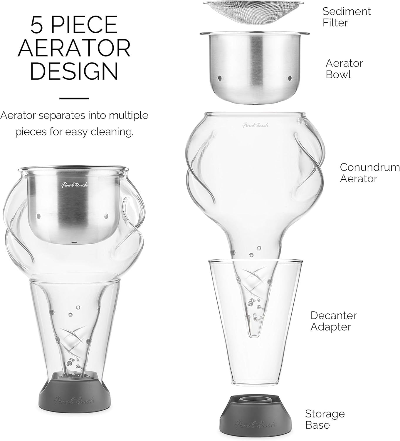 Stainless Steel Wine Aerator Filter for Decanters | Instant Smooth Pour