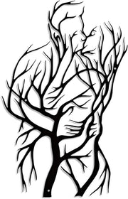 Metal Couple Tree of Life Wall Art Black Romantic