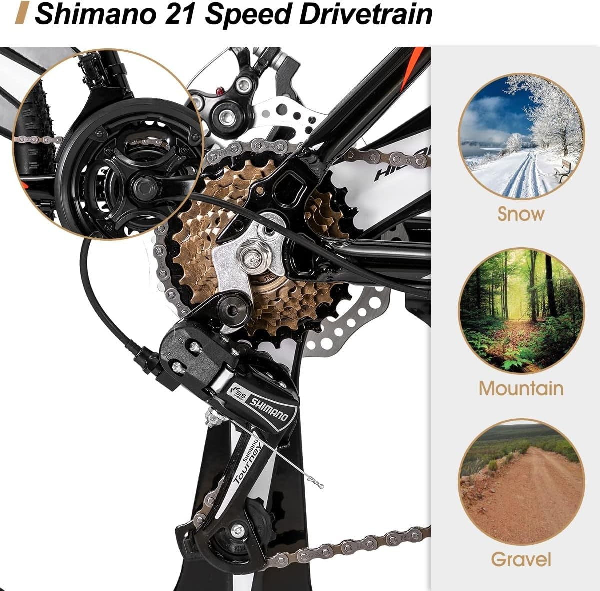 26” Mountain Bike 21-Speed Disc Brake Aluminum Frame Off-Road Ready