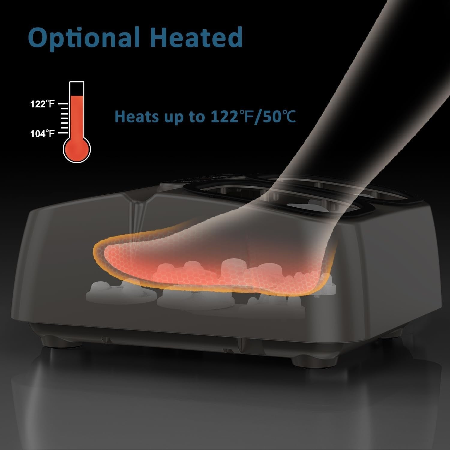 Heat Foot Massager Machine Deep Kneading Shiatsu Pain Relief Plantar Therapy