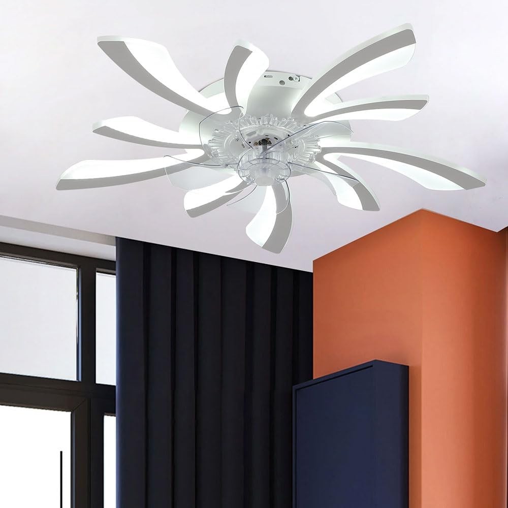 Warmiehomy 78CM Ceiling Fan with Light,50W LED,6-Speed, Reversible,Remote & App