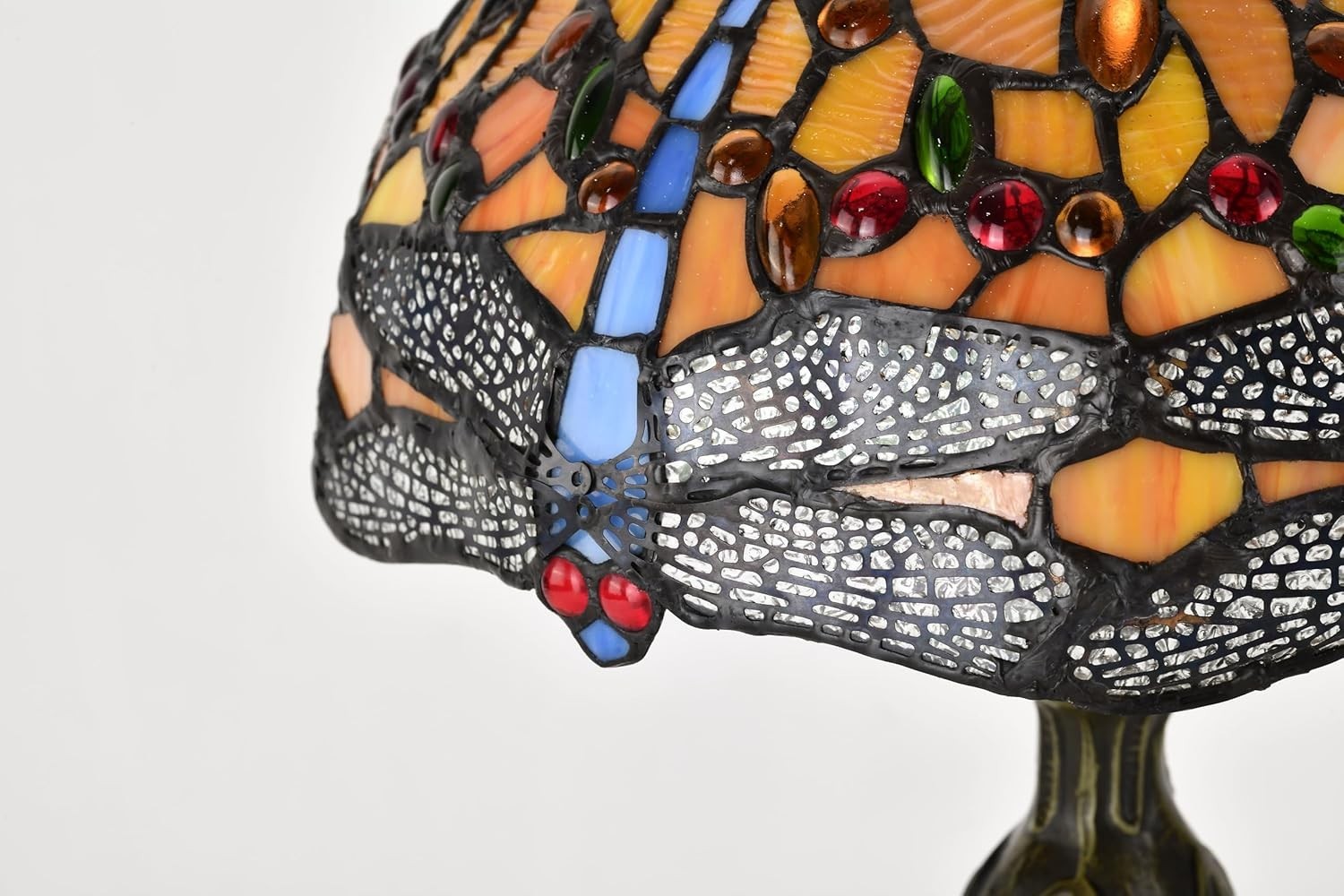Stained Glass Tiffany Table Lamp 18” Height Handmade Vintage Light