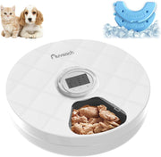 Automatic Wet Food Pet Feeder Timer 6 Meal Ice Pack Cat Dog Feeder