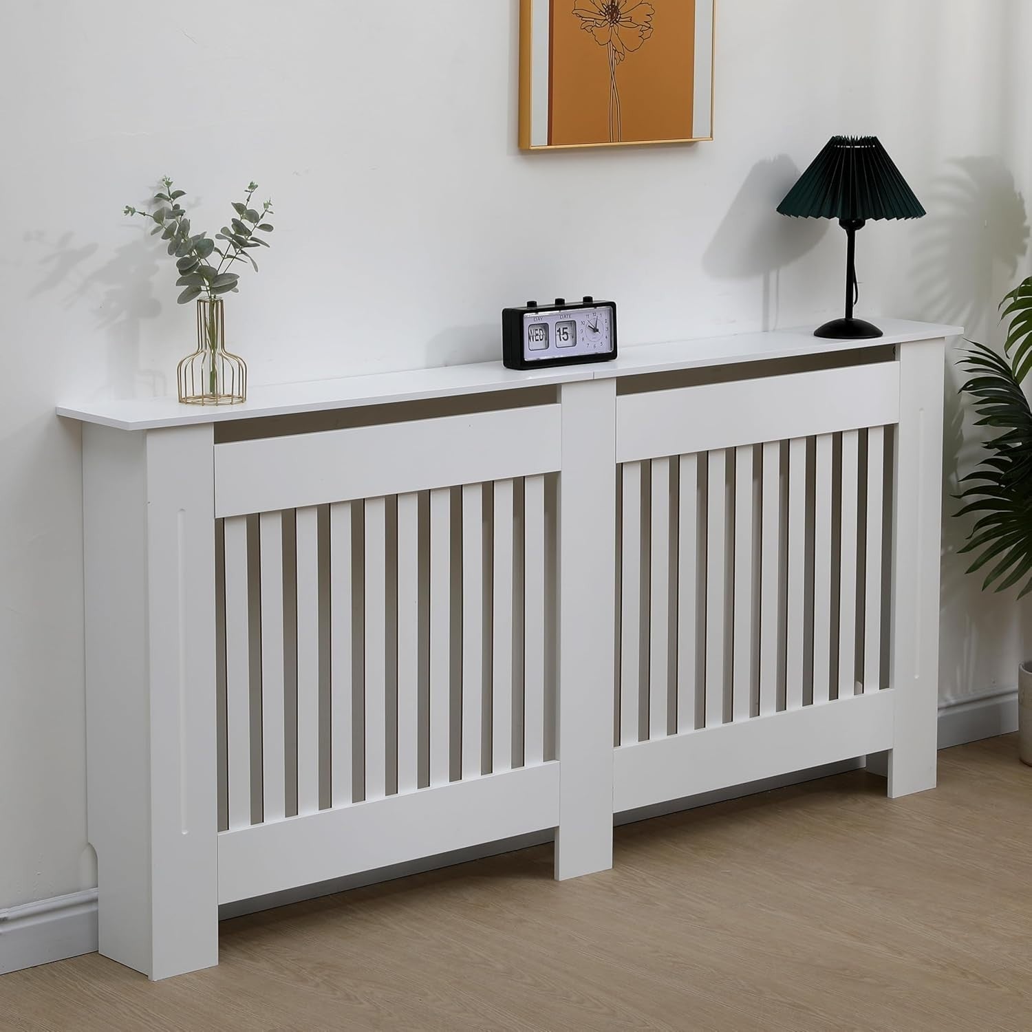 Extra Large White Radiator Cover Shelf Cabinet MDF Modern Heater Grill XL