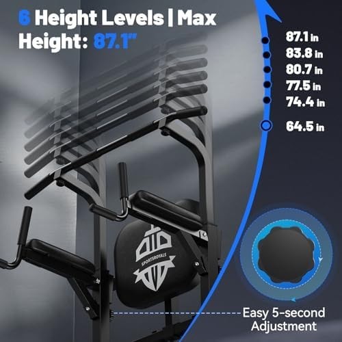2-in-1 Assisted Pull Up Dip Station Home Gym Tower 400lbs Load Carbon Steel