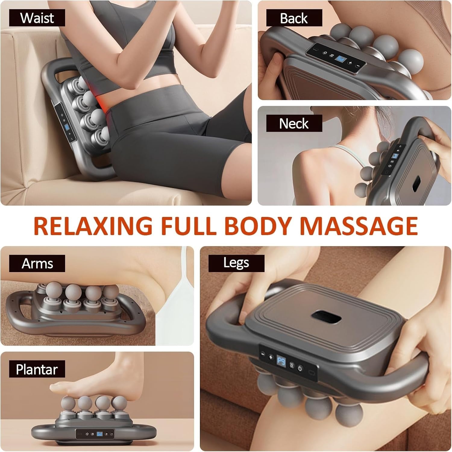 8 Head Deep Tissue Massage Gun 30 Speeds Handheld Muscle Pain Relief