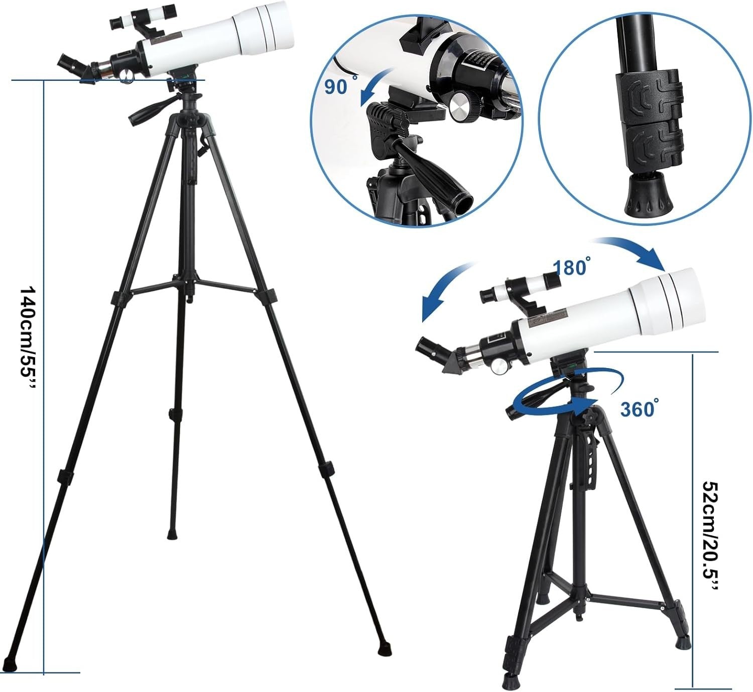 70mm 400mm Telescope | HD Refractor | Tripod Phone Adapter Travel Kit