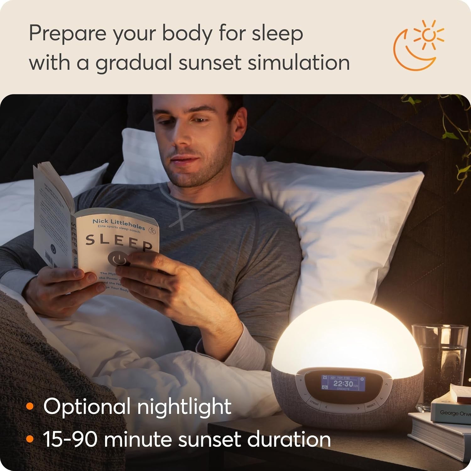 Sunrise Wake Up Alarm Clock Radio Dimmable Sleep Sounds Light Therapy