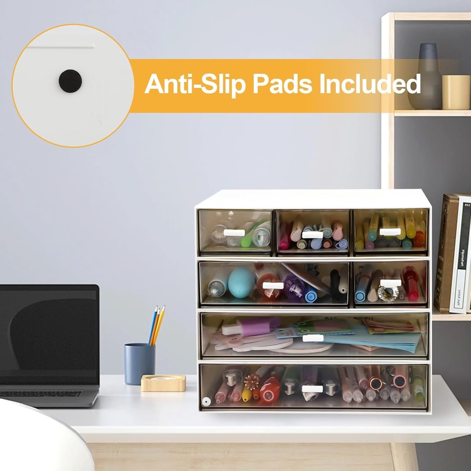 4-Tier Desk Organiser with 7 Drawers – Stackable Storage Box for Home & Office