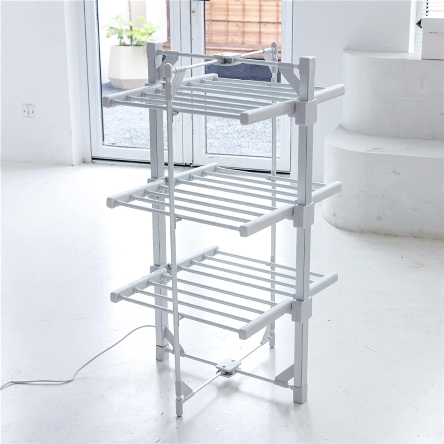 3 Tier Heated Clothes Airer Electric Indoor Drying Rack 36 Rails 330W Large