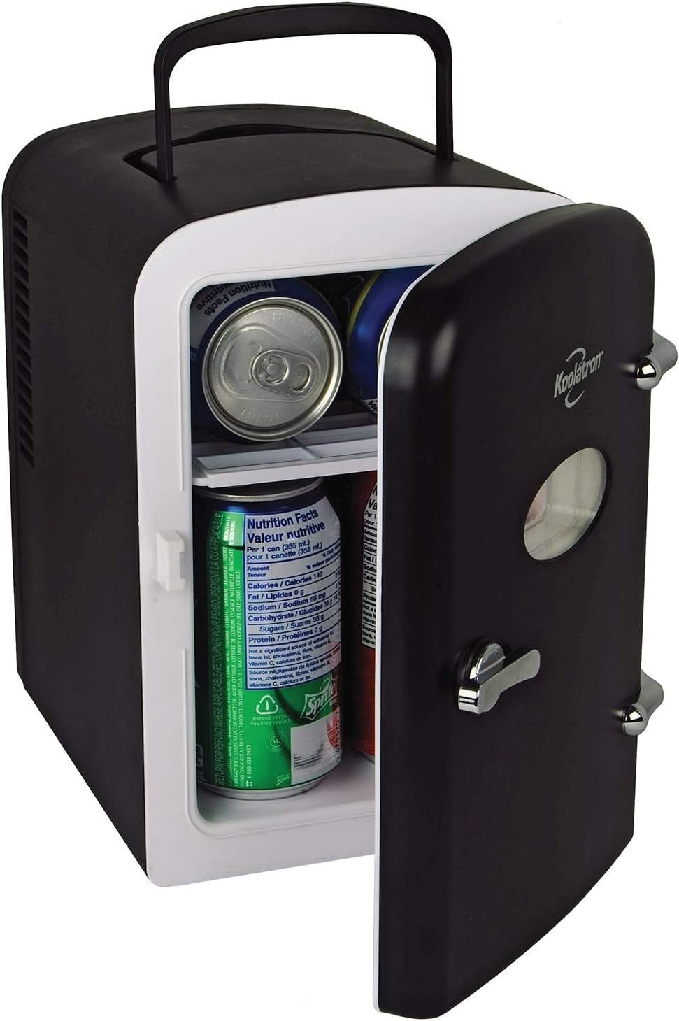 Retro 4L Mini Fridge Cooler Portable Compact Bedroom Office Black