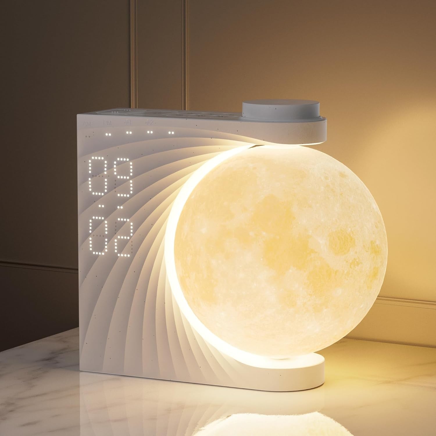 Sunrise Alarm Clock Wake Up Light Moon Lamp LED Night Light Sounds