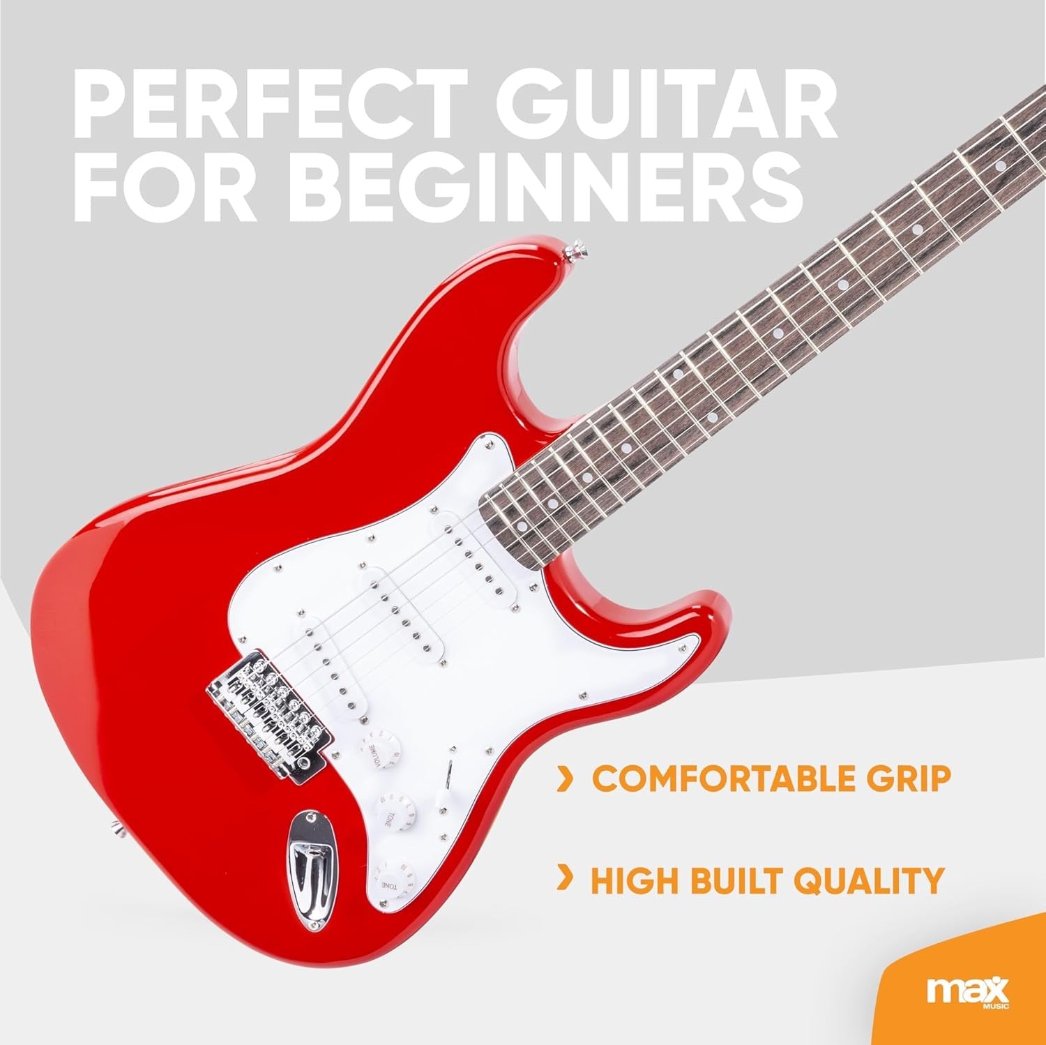 Beginner Electric Guitar Starter Kit 40W Amp 21 Fret Red
