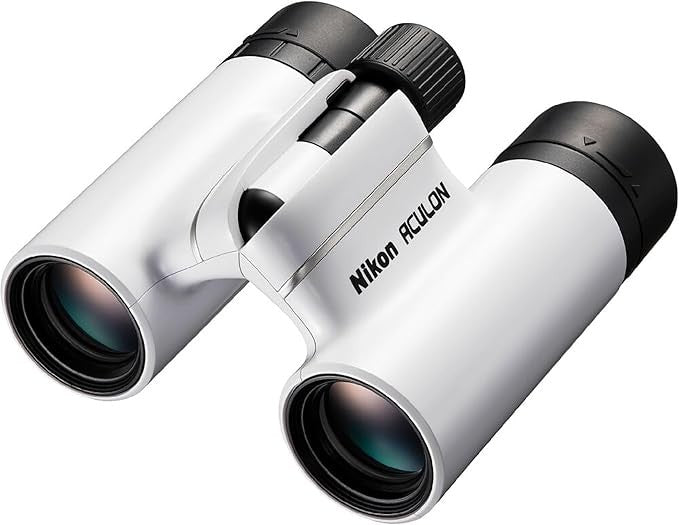8x21 Compact White Binoculars | Lightweight Travel Optics | Bright HD View