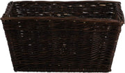 Large Dark Brown Wicker Log Basket with Handles – Durable Rustic Wood Storage