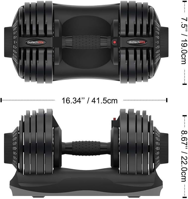 32.5kg Adjustable Dumbbells Pair 12-in-1 Quick Select Home Gym Weights