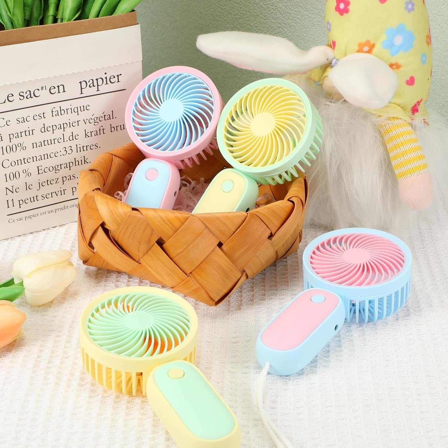 20x Mini USB Rechargeable Handheld Fans Portable Small Cool Travel Set 4 Colours
