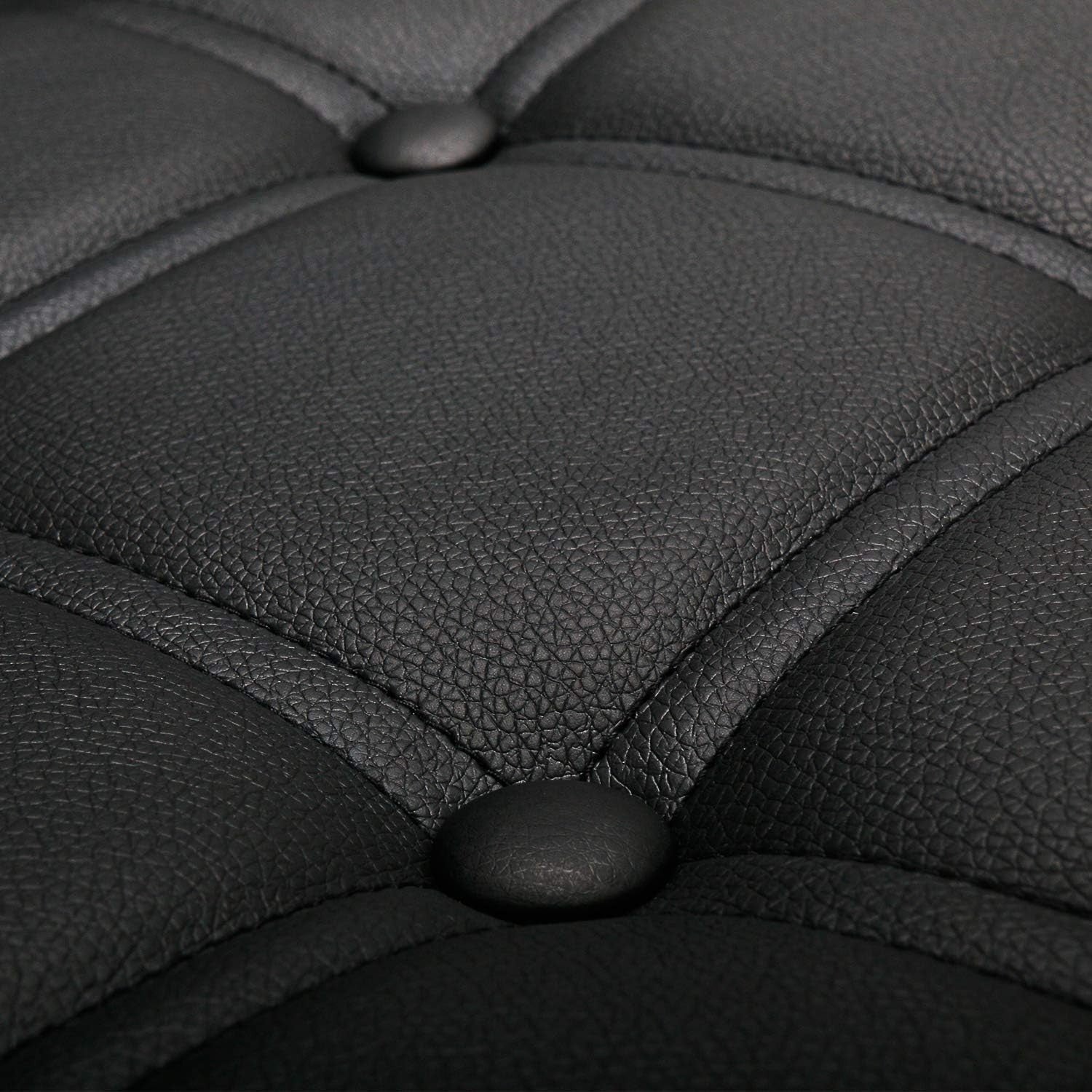 Adjustable Black PU Leather Bar Stools Set of 2 | Swivel Counter Chairs