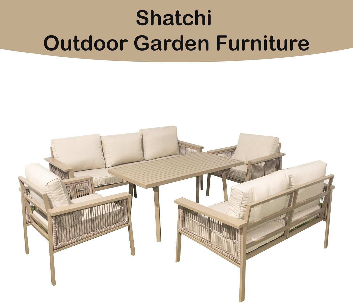 7 Seater Outdoor Patio Rattan Sofa Set Weatherproof Lounge Garden Furniture
