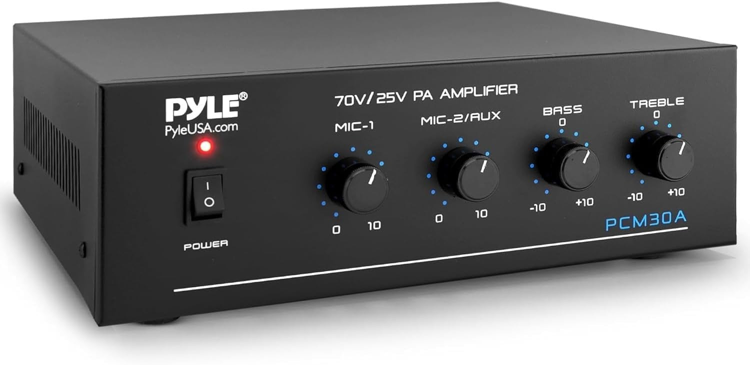 60W Mini Bluetooth Power Amplifier PA Receiver 25/70V RCA Mic