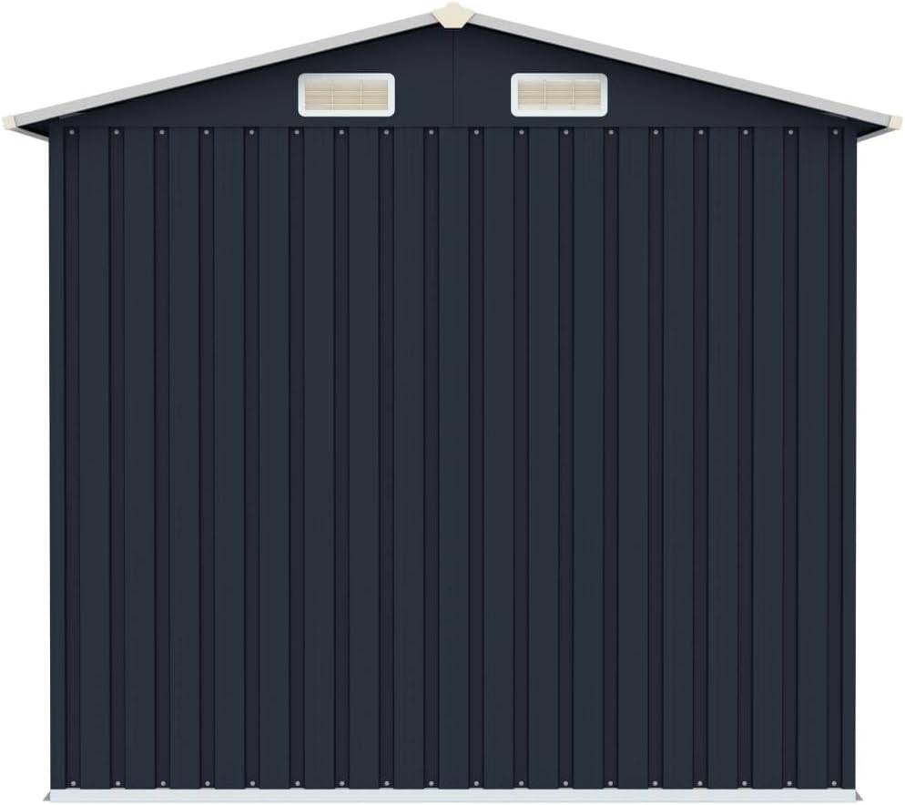 Metal Garden Shed Outdoor Storage with Double Doors & Air Vents Anthracite Grey