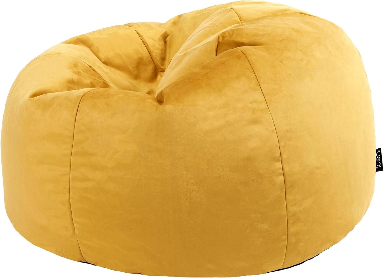 Large Velvet Bean Bag Chair Ochre Yellow Adult Seat Lounge Sofa Indoor