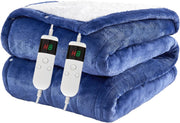 Double Electric Heated Blanket Dual Control 10 Heat Levels Auto 180x200cm