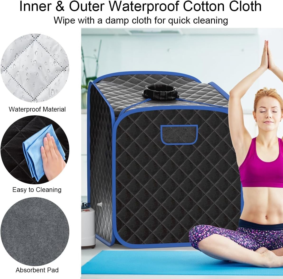 Portable Steam Sauna Tent Home Spa 1000W Fast Heat Remote Chair Foot Roller
