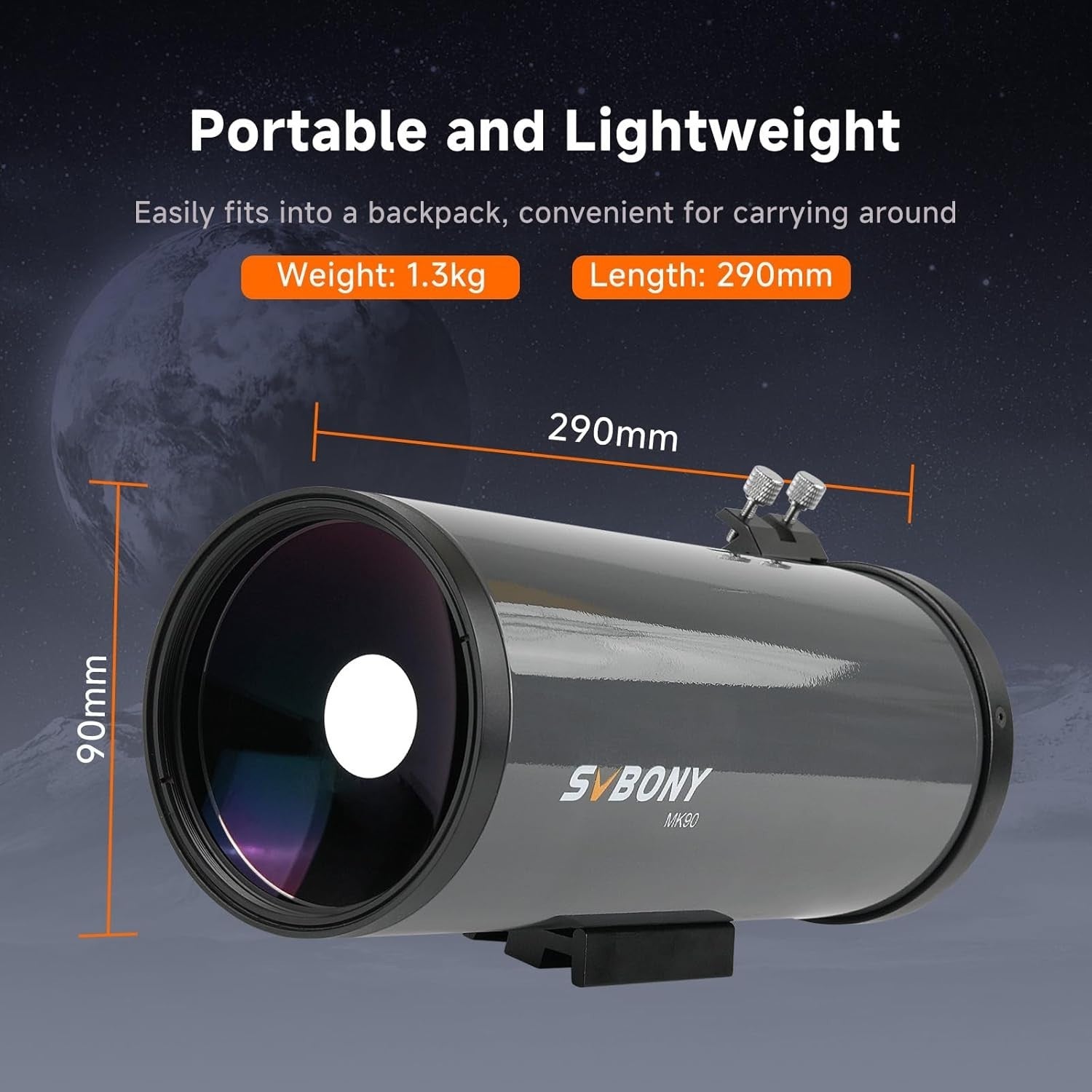 90mm Maksutov-Cassegrain Telescope OTA f/13.9 for Lunar & Planetary