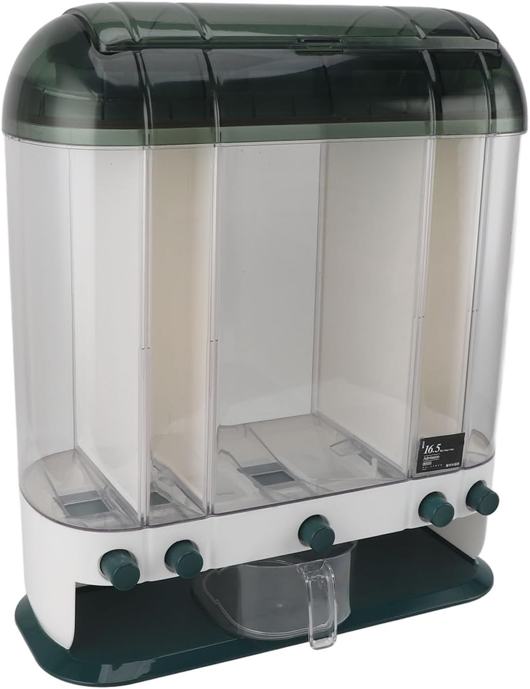 16.5KG Rice Dispenser Airtight Grain Storage Container with Dividers