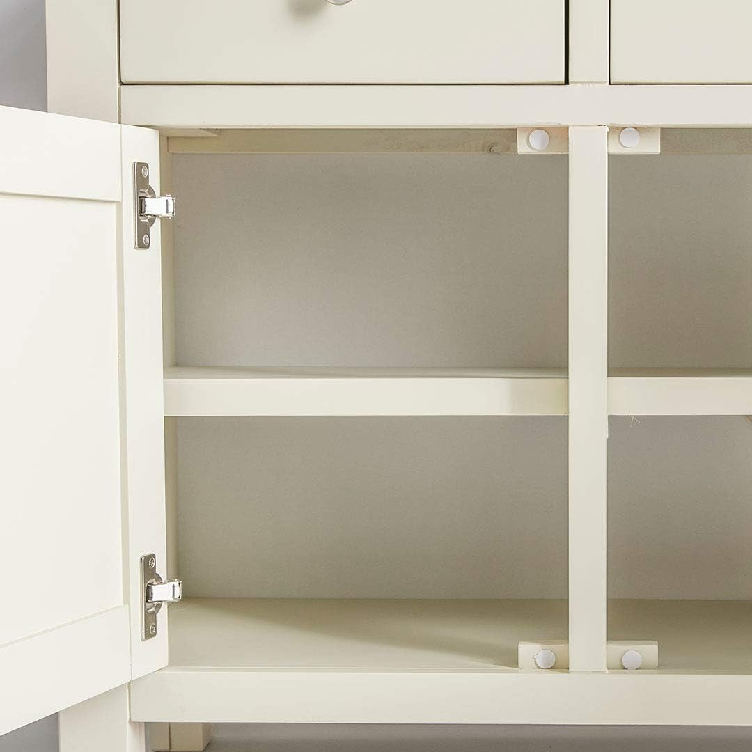 Cream Sideboard Storage Cabinet Oak Top 3 Door 3 Drawer Cupboard