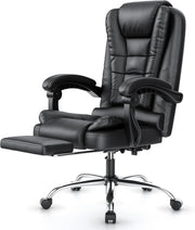 Executive Ergonomic Office Chair PU Leather High Back Swivel Recliner Footrest
