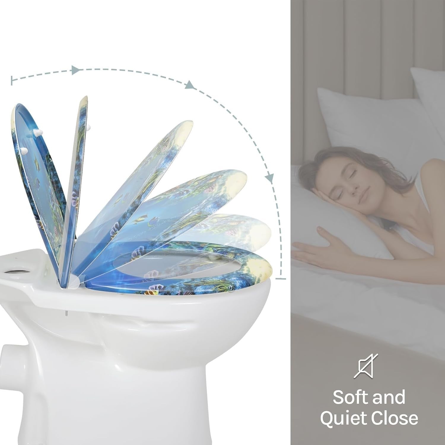 Soft Close Toilet Seat Quick Release O-Shape Duroplast Adjustable Hinges