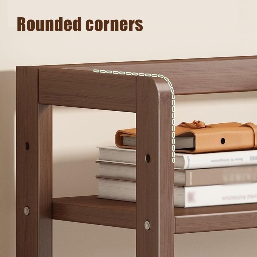 Bamboo Desktop Organizer 2-Tier Adjustable Desk Hutch Storage Shelf 52cm
