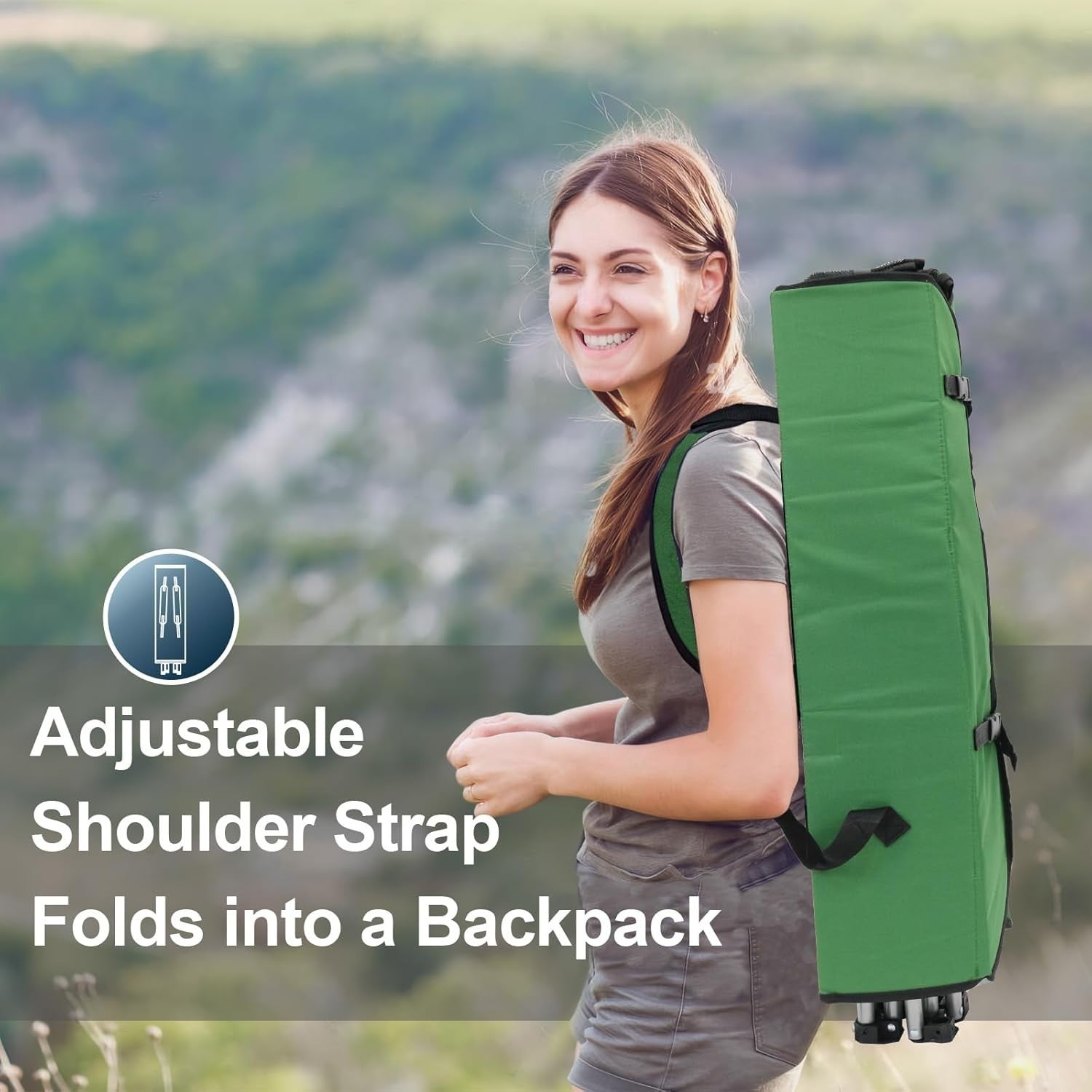 Foldable Camping Chair with Canopy Shade, Cooler Bag & Cup Holders Outdoor