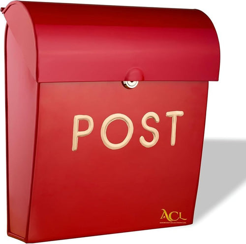 Lockable Wall Mounted Mailbox Aluminium Weatherproof Post Box Secure Modern