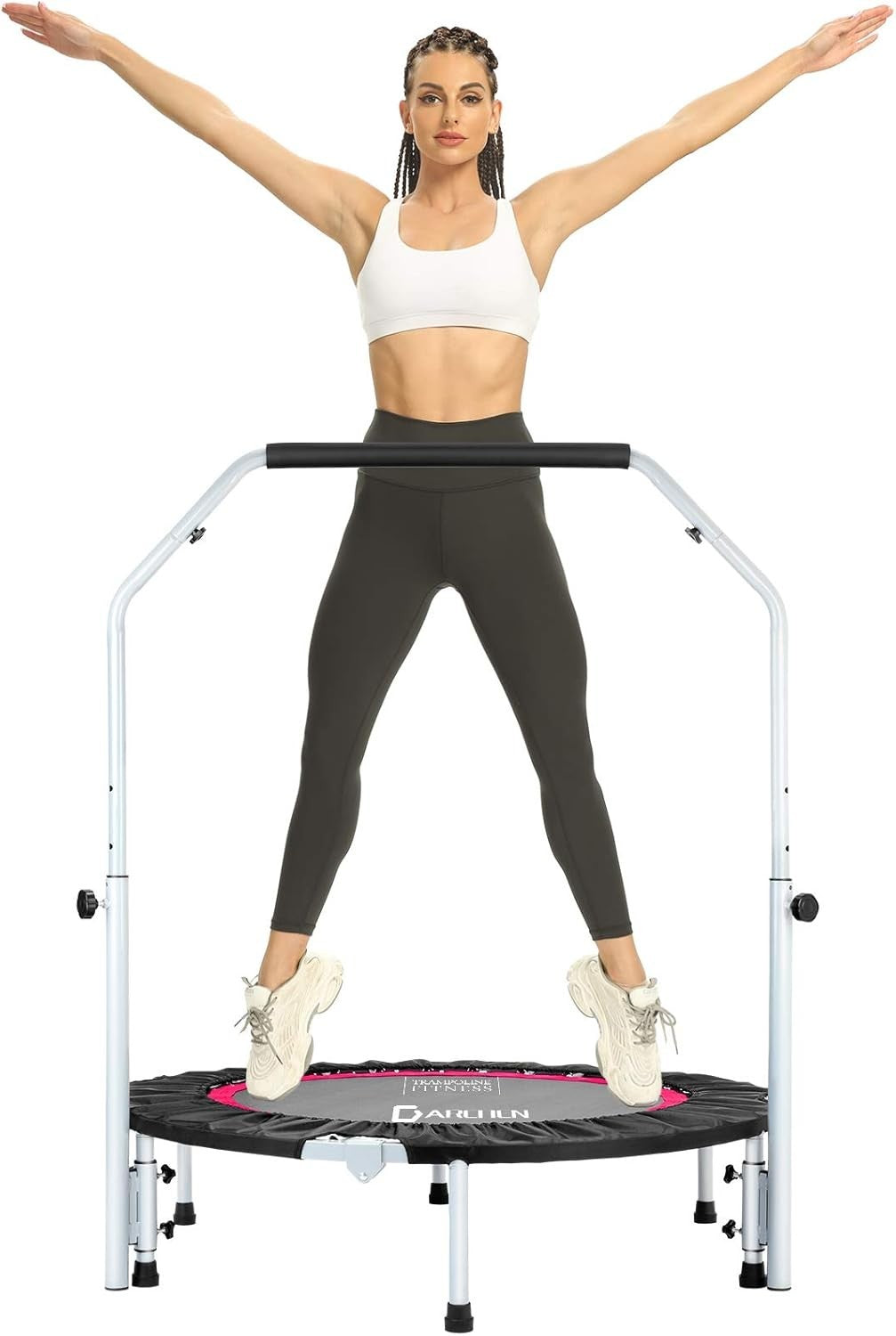 100cm Mini Fitness Trampoline Foldable Quiet Rebounder 175KG Indoor