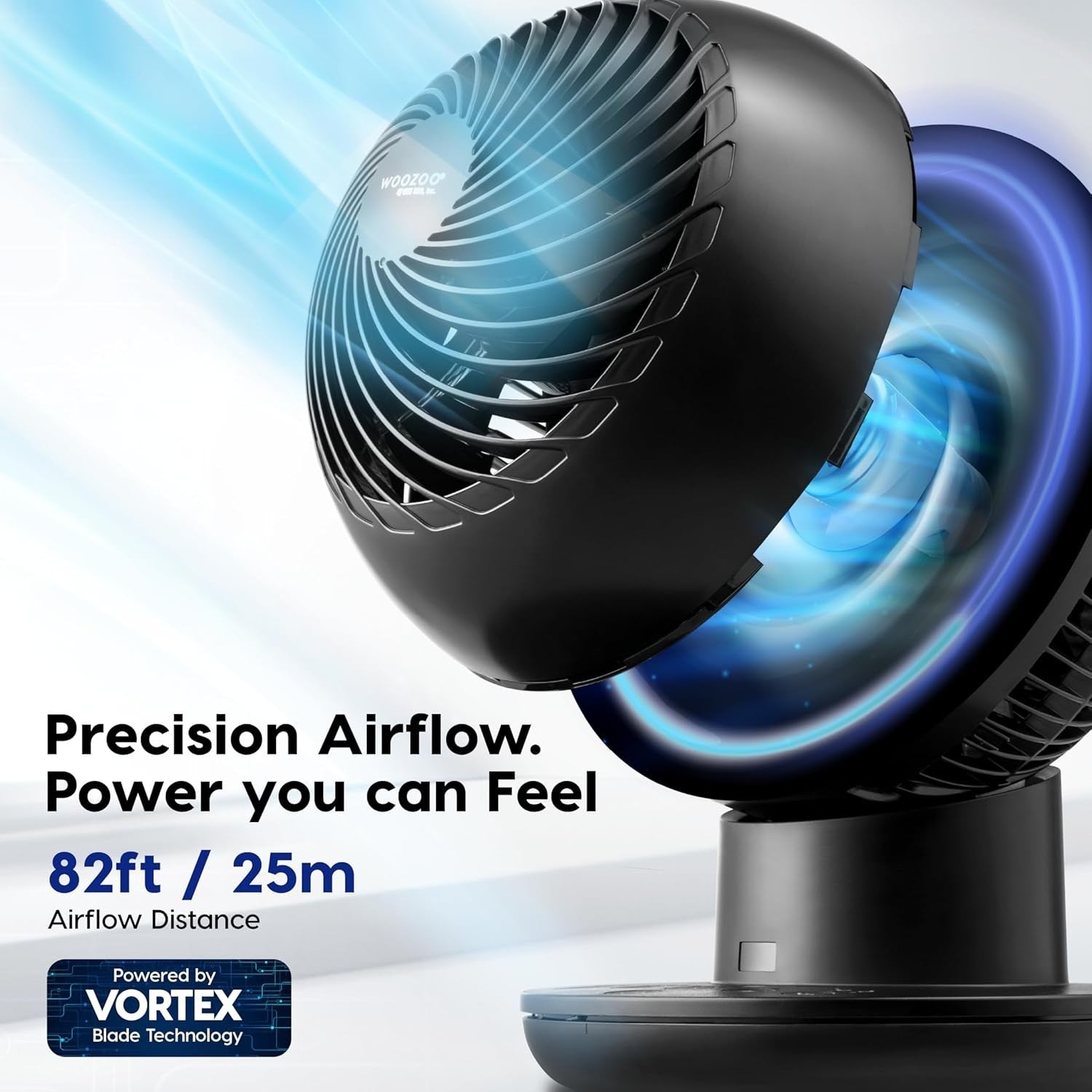 8Speed Quiet Desk Fan –Remote Control Oscillating Table Air Circulator 25m Range