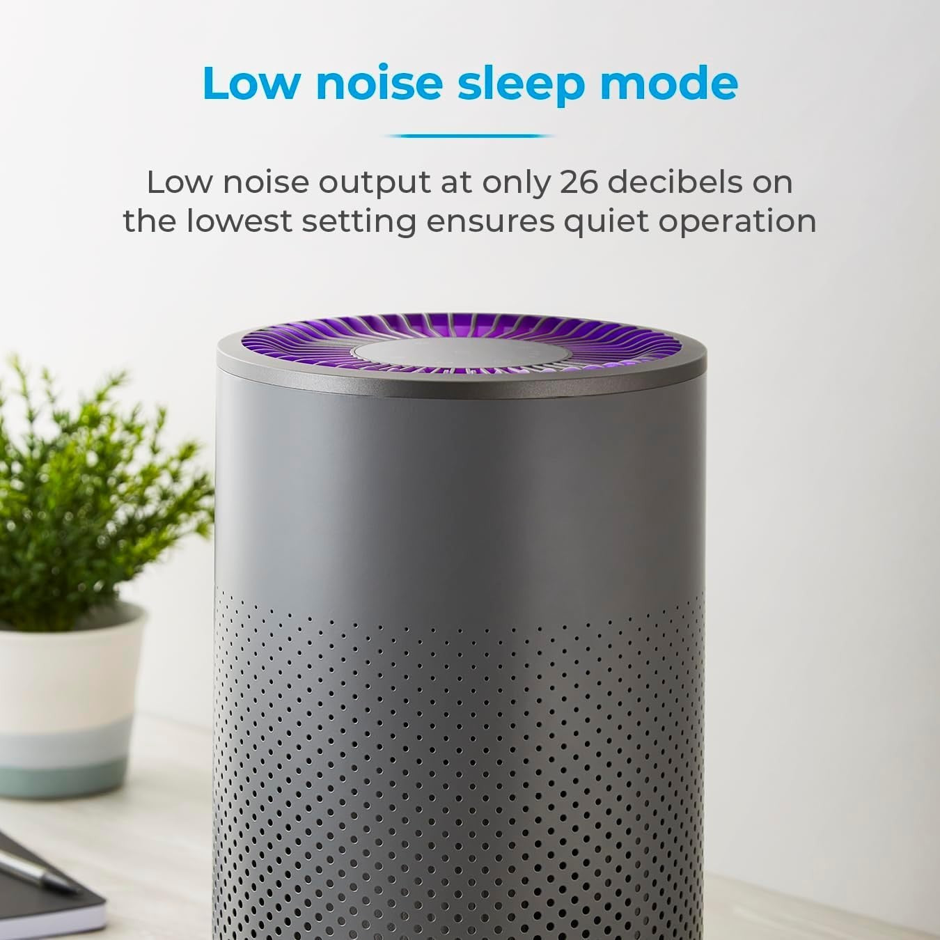 Quiet Desktop HEPA 13 Air Purifier for Allergies Sleep Mode Timer 14m²